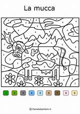 Colora Colorare Numeri Conta Pianetabambini Mucca Difficili Sui sketch template