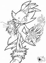 Blaze Sonic Cat Hedgehog Coloringhome sketch template