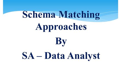 schema matching  mapping lesson  youtube