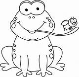 Frog Clipart Eating Fly Tongue Clip Cartoon Outline Drawing Toad Tree Coloring Pages Frosch Line Mycutegraphics Colouring Dibujo Graphics Its sketch template