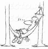 Snoozing Outlined Hammock sketch template