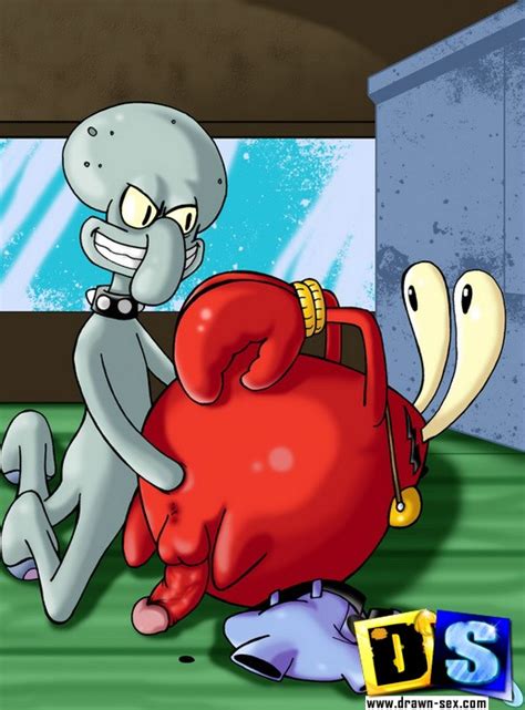 squidward bumps krabs bangs sandy and gets blowjob from