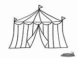 Cirque Chapiteau Coloriage Imprimer Tent Zirkus Zirkuszelt Schwarz sketch template