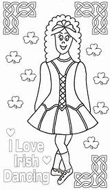 Irish Coloring Dance Pages Colouring Ireland Dancing Jazz Printable Dress Color Drawing St Patrick Print Dancer Camp Cute Step Sketch sketch template