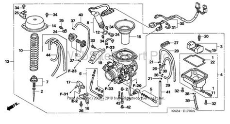 honda rancher  carburetor diagram sketch coloring page