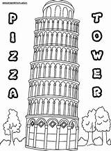 Tower Coloring Pages Pizza Colorings sketch template
