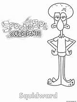 Coloring Squidward Pages Printable Book sketch template