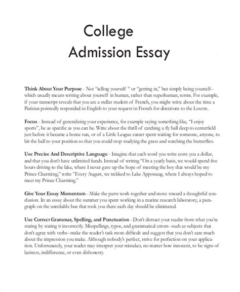 how to write a perfect college admission essay sample college