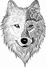 Zentangle Wolf Mandala Loup Coloriage Lobo Deviantart Tablero Seleccionar sketch template