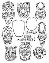Africain Masque Traditionnel sketch template