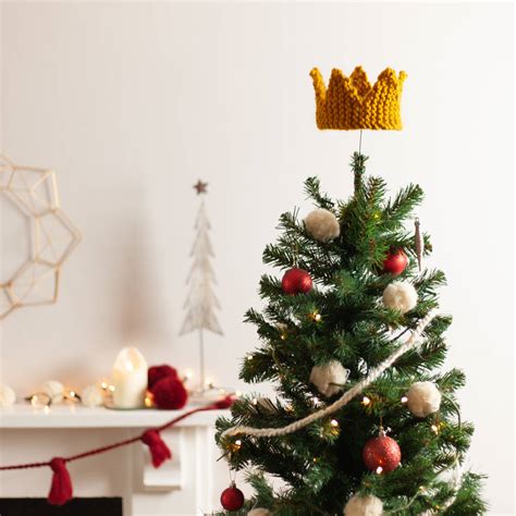 chunky knit crown christmas tree topper  lauren aston designs notonthehighstreetcom