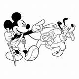 Camping Mickey Pluto Coloring Disney Going Pirate Halloween Colorluna sketch template