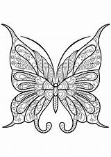 Butterfly Coloring Butterflies Kids Patterns Pages Beautiful Zentangle Simple Printable Adult Supercoloring Coloriage Adults sketch template