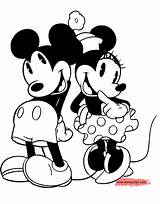 Mickey Minnie Mouse Coloring Pages Classic Kissing Friends Template Disney Disneyclips Funstuff sketch template