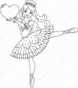 Ballerina Coloring Stock Illustration Depositphotos Pages Vector sketch template