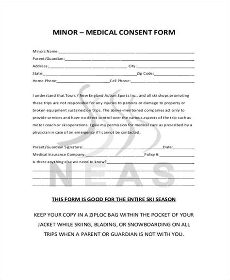 medical consent forms   ms word