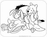 Coloring Pooh Eeyore Nap Disneyclips Piglet sketch template