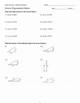 Trigonometric Inverse Ratios Worksheet sketch template