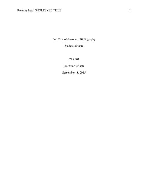 analytical essay annotated bibliography title page
