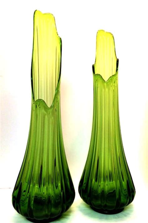 Vintage Green Glass Floor Vase At Lisa Hardesty Blog