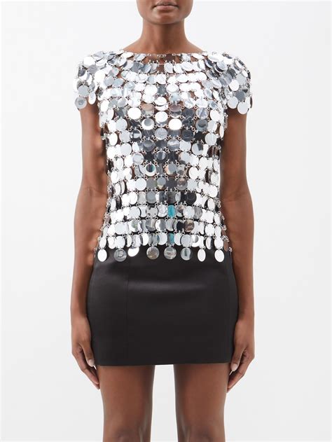 silver chainmail top paco rabanne matchesfashion uk