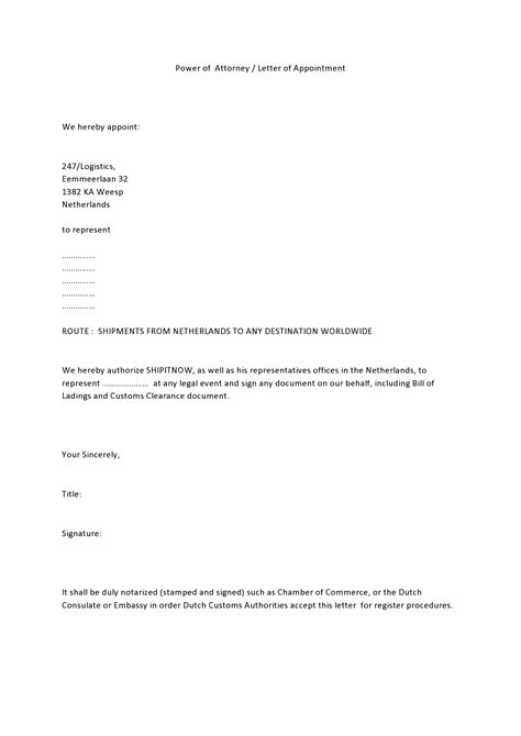 power  attorney letter sample collection letter template collection