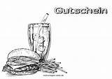 Gutschein Fastfood Gehen Einladung Voucher sketch template