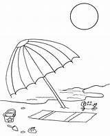 Coloring Beach Umbrella Pages Library Clipart sketch template