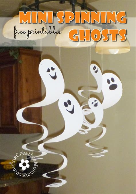 frugal decorating  halloween cardboard spinning ghosts
