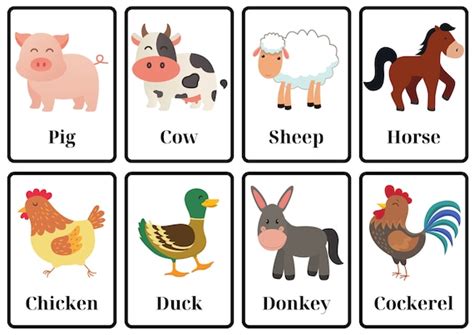 farm animal flashcards etsy