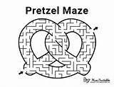 Pretzel Maze Mazes Printable Museprintables Kids Food Germany Activities Activity Worksheets German Worksheet Choose Board Sheets sketch template