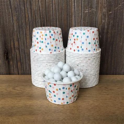 multi color paper snack cups set   polka dot candy cup