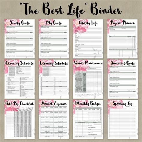customizable home management life planner budget etsy