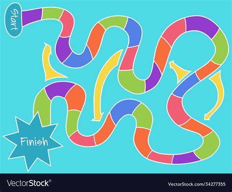 brightly colored blank board game template vector image