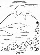 Fuji Mt sketch template