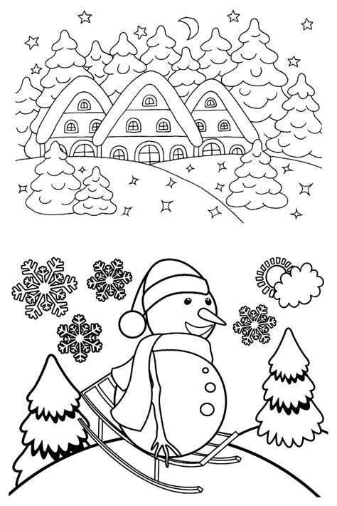winter coloring pages  kids coloring pages  kids
