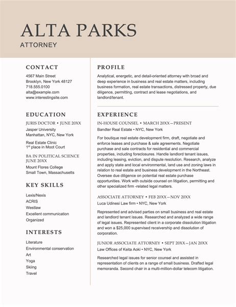 attorney resume