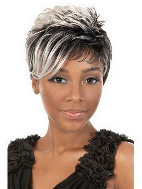 brand stylish hair highlights white black wig african american short curly wigs