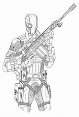 Deadshot Deathstroke Squad Suicide Arkham sketch template