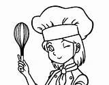 Chef Coloring Pages Girl Cooks Coloringcrew Cook Colorear Book Print Getdrawings Comments sketch template