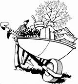 Gardening Coloring Pages Wheelbarrow Gardener Garden Color Colouring Drawing Tool Tools Plants Kids Drawings Wheel Nature Food Sheets Gif Supplies sketch template
