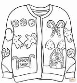 Sweater Coloring Christmas Candy Clipart Ugly Pages Shop Sweaters Printable Print Drawing Paper Scribblefun sketch template