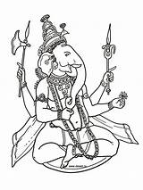 Ganesh Coloriage Ganesha Goddesses Inde Ganpati Mythologie Divyajanani Asie sketch template