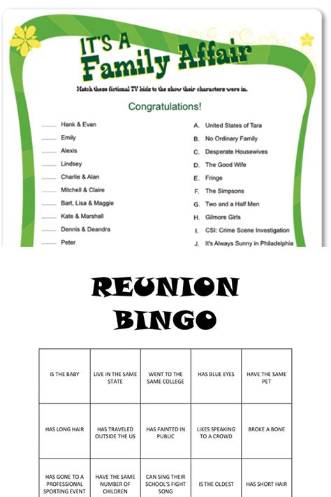 printable family reunion games  large groups fun party pop