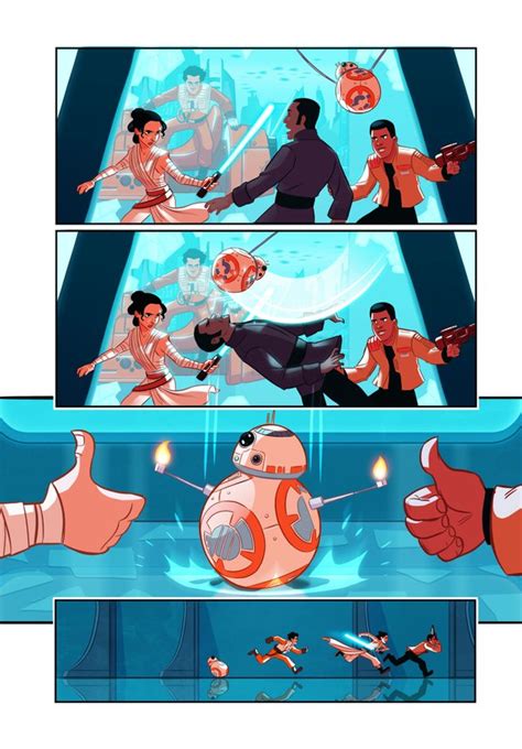 Rey Finn And Poe Fight Jar Jar Binks In Fan Made Comic