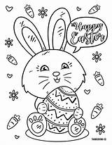 Easter Coloring Pages Printable Kids Bunny Happy Will sketch template