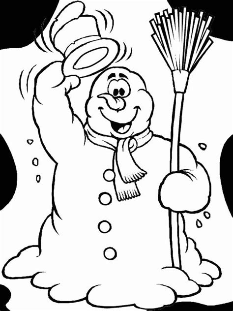 funny snowman   winter coloring page kids play color
