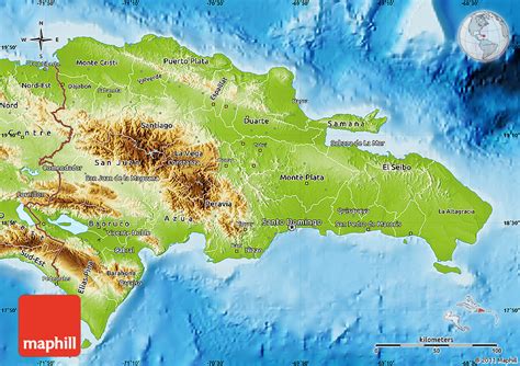 physical map of dominican republic