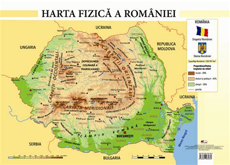 harta fizica  romaniei format