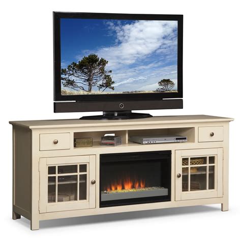 merrick white  fireplace tv stand  contemporary insert